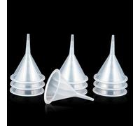 Mini Clear Funnel 10-Pcs Narrow Neck Perfume Funnel Polyethylene Small Funnel Kitchen Use Plastic Funnels for Lab, Water Bottle, Powder,Capsule,Oils, Filling Bottles, Urn Funnel Filling Kit