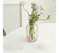 Mini Clear Glass Bud Vases, Small Single Flower Vase, Vintage Handmade Modern Decoration Vase for Wedding, Party, Home, Dining Table, Centerpieces, 1pcs Pink