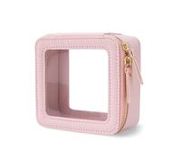 Mini Clear Makeup Bag Small Cosmetic Bags Travel Toiletry Pouch Organizer TSA Approved Make up Case with Zipper(Rose)
