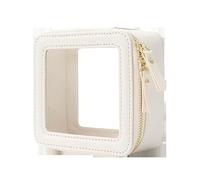 Mini Clear Makeup Bag Small Cosmetic Bags Travel Toiletry Pouch Organizer TSA Approved Make up Case with Zipper(Beige)