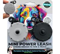 Mini Clip-On Power Leash Set - 2pc Heavy-Duty, Lightweight, Compact, Durable, Waterproof, Wearable, Adjustable Lead for Off-Leash Walking, Hiking, Training, Travel & Hands-Free Dog Control