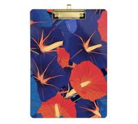 mini clipboard case Red Indigo Morning Glory Abstract Flowers for Personalized clipboards for Teachers