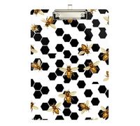 mini clipboards Black Yellow Queen Bee Garden Waterproof for Clip Board Teacher Size 9 x 12.5 Tabla para escribir con Clip