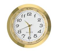 Mini Clock Insert Replacement Face, Fit 35mm (1.38") Hole Diameter, Round Inner Crystal Miniature Clock, Quartz Numeral Movement Metal Gold Tone Bezel Supplies for DIY Repair Craft Easy to Read (1PC)