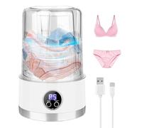 Mini Clothes Washer, Portable Underwear Washing Machine, 7.87x5.12x5.12 inches 1L Capacity, Cleaning Modes, USB Rechargeable Design, Compact Laundry Appliance for Travel Dorm Baby Care
