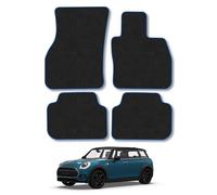 Mini Clubman (2015-2024) Car Mats Accessories Tailored Fit Carpet Floor Mats non Slip Blue Trim Full Coverage Compatible Accessory Front Rear Set Anti Slip Granulated Backing Hand-Finished