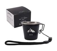 Mini Coffee Mug - Stainless Steel 4.7 x 5.5 cm | Stainless Steel and Rustproof Keyring Mug, Compact & Dishwasher Safe, Drinking Cup On the Go & Gift for Small Camping Cups | Approx