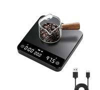 Mini Coffee Scale with Timer, 2kg/0.1g, Dual Timing & 4 Brewing Modes | Rechargeable Mini Coffee Scale, Triple Display, g/oz/ ml/ lb Measurement Units, Perfect for Espresso & Pour Over
