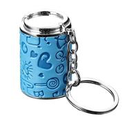 Mini Coin Holder Keychain - Loose Change Rattle, 2 in 1 Portable Cash Organizer, 3.1x3.1x4.6cm Tokens + Built in Ring, Heavy Duty Cast Zinc Alloy - for Commuting & Shopping
