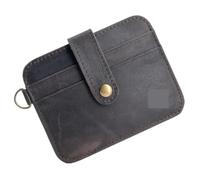 Mini Coin Purse 2 Pcs Men Leather Slim Wallet Male Small Purse Mini Money Bag Walet Thin Portomonee Carteras Man's Card Holder(Crazy Horse Grey)