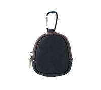 Mini Coin Purse for Men Women, Real Leather Coin Pouch Organizer Case Bag with Zipper, Genuine Vintage Cowhide Small Keychain Zip Key Wallet Black