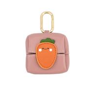 Mini Coin Purse Keychain - Cute Cartoon Bluetooth Headset & Lipstick Organizer Pouch, PU Leather Small Cosmetic Bag for Earphones, Coins, Keys, Carrot, Custom Coin Purse