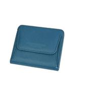 Mini Coin Purse Short Mini Wallets for Women PU Leather Card Holder Solid Coin Purse Female Multi-Functional Small Red Wallet(Blue)