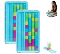 Mini Color Stack Challenge Game, Mini Color Stack Game with 40 Color Rings, Portable Pocket Brain Teaser Game, Compact Stack and Sort Color Ring Challenge, Perfect Fun Gift for Logic Training (2pcs)