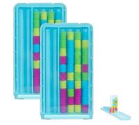 Mini Color Stack Challenge, Portable Brain Teaser Puzzle with 40 Rings and Racks, Colour Matching Stacking Game with Cards, for Kids and Adults, Family Game Night