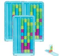Mini Color Stack Challenge, Portable Brain Teaser Puzzle with 40 Rings and Racks, Colour Matching Stacking Game with Cards, for Kids and Adults, Family Game Night