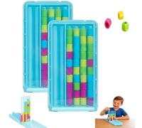 Mini Color Stack Challenge - Portable Brain Teaser Travel Game with 40 Color Rings,Color Matching Stacking Puzzle Game with Racks, Compact Stack and Sort Logic Puzzle for Fun Parties,Board Game，2Pcs