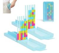 Mini Color Stack Challenge - Portable Brain Teaser Travel Game with 40 Color Rings, Colors Stack Challenge Game (BLue-2pc)