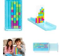 Mini Color Stack Challenge, Portable Travel Brain Teaser Game, 40 Color Rings Stack and Sort Logic Puzzle with Racks, Color Matching Family Board Game for Kids Adults Party Night