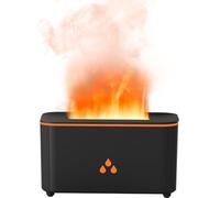 Mini Colorful Flame Essential Oils Diffuser, 160ml Ultrasonic Aroma Diffusers with Cool Mist Aromatherapy Humidifier, 7 Colorful Light, Whisper-Quiet, Auto-Off, 8Hours for Home, Office, Bedroom,Black