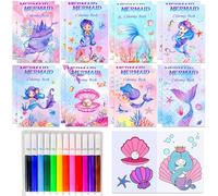 Mini Coloring Books Bulk Under The Sea Party Fillers with Pens Small Activity Books with Ocean Animals Mermaid Birthday Goodies Supplies