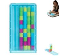 Mini Colour Stack Challenge Game, Color Matching Stacking Puzzle Game, Color Matching Stacking Puzzle Game with Racks, Rings & Cards for Kids and Adults (1 pc)