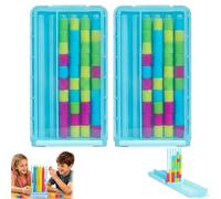 Mini Colour Stack Challenge Game, Compact Stack and Sort Color Ring Challenge, Perfect Fun Gift for Focus and Logic Training (2 Pcs)