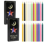 Mini Coloured Candles, 24 Pcs Magic Spell Candles, Unscented Mini Tapered Candle Small Candle for Witchcraft, Wiccan Altar, Magic Tools, Rituals, Prayer, Meditation, 6.3" Tall x 1/2" Diameter