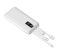 Mini Comes With Four-wire 20000mAh Power Bank Portable Power Bank (Color : White, Size : 6000mAh)