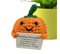 Mini Comfort Plush - Emotionl Suppoort Toy, Crochet Pumpkin | Desk Ornament, Cute Yarn Stuffed Plushiee with Encouraging Card, Thoughtful Birthday, Party Gift, Handcrafted Companion and Friendly Smile