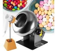 Mini Commercial Chocolate Panning Machine, Chocolate Coating Machine, Candy Coater Machine Coater Sugar External Hair Dryer for Drying,220V