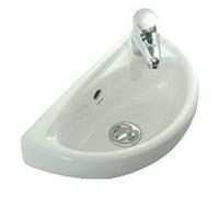 Mini Compact Cloakroom Wall Hung Basin - Small Sink- 395x233mm with Mixer tap and Waste (Basin& Mixer TAP with Waste)