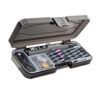 Mini Compact Power Tool Kit with LED Light and Digital Display for DIY Enthusiasts and Home Projects (Grey, One Size)