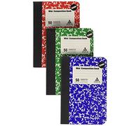 Mini Composition Book, Note Pad, 3 Pack in 3 Different Color Red, Green & Blue
