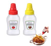 Mini Condiment Squeeze Bottles | Portable Sauce and Salad Dressing Containers | Travel Bento Lunch Box Seasoning Squeeze Bottles for Ketchup Oil Vinegar Camping