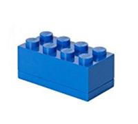 Mini Contenitore Lego a 8 Bottoncini, Inserto Portavivande, Porta Snack, Blu