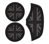 Mini Cooper Accessories Car Cup Holder Coasters - 3 Pack Anti-Slip Silicone Mats with Union Jack Flag Design - Waterproof Interior Protectors for F55 F56 F60 Series 2014-2023