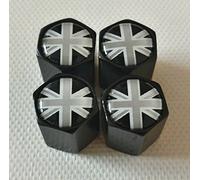 MINI COOPER GREY UNION JACK TOP BLACK Wheel Valve Dust Caps EXCLUSIVE FROM US CLUBMAN CONVERTIBLE COUNTRYMAN PACEMAN JOHN COOPER WORKS