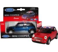 Mini Cooper Model Made of Die Cast Metal and Plastic Parts - Pull Back and Go Action - Navy Blue