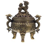 Mini Copper Incense Holder with Lid, Three Legged Double Ear