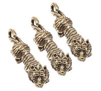 Mini Copper Tiger Figurines Set with Design and Beautiful Appearance for Home Decoration 3pcs Small Year Tiger Ornaments