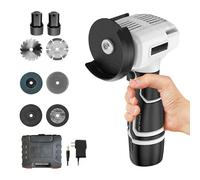 Mini Cordless Angle Grinder, 12V Battery Angle Grinder with 2pcs 2000mAh Batteries, 6 Cutting Discs, 19800 RPM Brushless Grinding Machine for Cutting, Polishing and Grinding