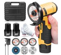 Mini Cordless Angle Grinder 12V Grinding Machine with 2PCS 2000mAh Battery, for Cutting Polishing and Sharpening, Battery Grinder Side Disc Grinder 19500 RPM Tool with Grindering Wheel
