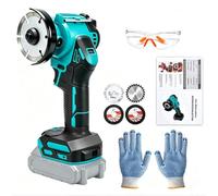 Mini Cordless Angle Grinder Compatible with Makita 18V Battery | 3 Inch 75mm Brushless Cut Off Tool with 2 Grinding Wheels, 1 Flap Disc & 1 Cutting Disc for Grinding, Cutting, Polishing