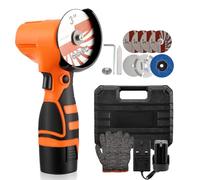 Mini Cordless Angle Grinder, Corded Cutting Grinding Polishing, with Disc, Side Handle, 8 Cutting Discs, 2pcs Batteries, Cordless Angle Grinder Tool Kit for Cutting Polishing and Grinding