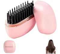 Mini Cordless Hair Straightener, 2-in-1 Mini Cordless Hair Straightener, 30-Second Rapid Heating, Three Temperature Settings, USB Rechargeable Heated Styling Comb (Pink)