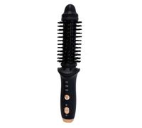 Mini Cordless Heated Round Brush for Travel, Thermal Curling Iron for Short Hair USB Rechargeable Small Barrel Volume Heat Styling Curling Brush for Men and Women Curly Straight Hair (Black)