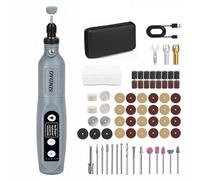 Mini Cordless Rotary Tool, 5-Speed 3.7V USB Rechargeable 3000-15000r/min, 68 Accessories Multi Power Rotary Tool Kit, Multi Tool for Engraving, Sanding, Polishing, Drilling, Carving (Grey)