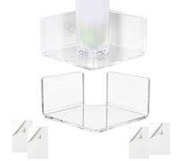 Mini Corner Shelf - 3.35 * 3.35 * 1.77in 2Pcs Small Wall Mounted Self Adhesive Bracket, Security Camera Stand | For Monitor Speaker Bathroom Nursery Living Room Bedroom Kitchen Home