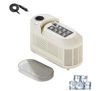 Mini Countertop Ice Maker, Portable Square Ice Maker with Auxiliary Tool, Dual Power, 8 Cubes in 10 Mins, Low Noise, Compact Ice Making for Home Camping Office Bar Party Car